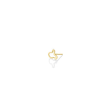 14k gold Plain Ripple Stud Earring on a white background