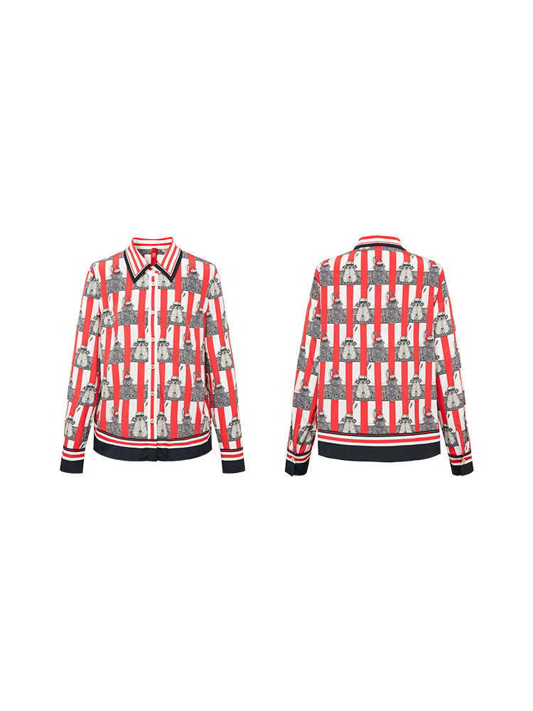 Silk Single Button Shirt | Red