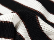 Stripes Wool Knit Top | Black