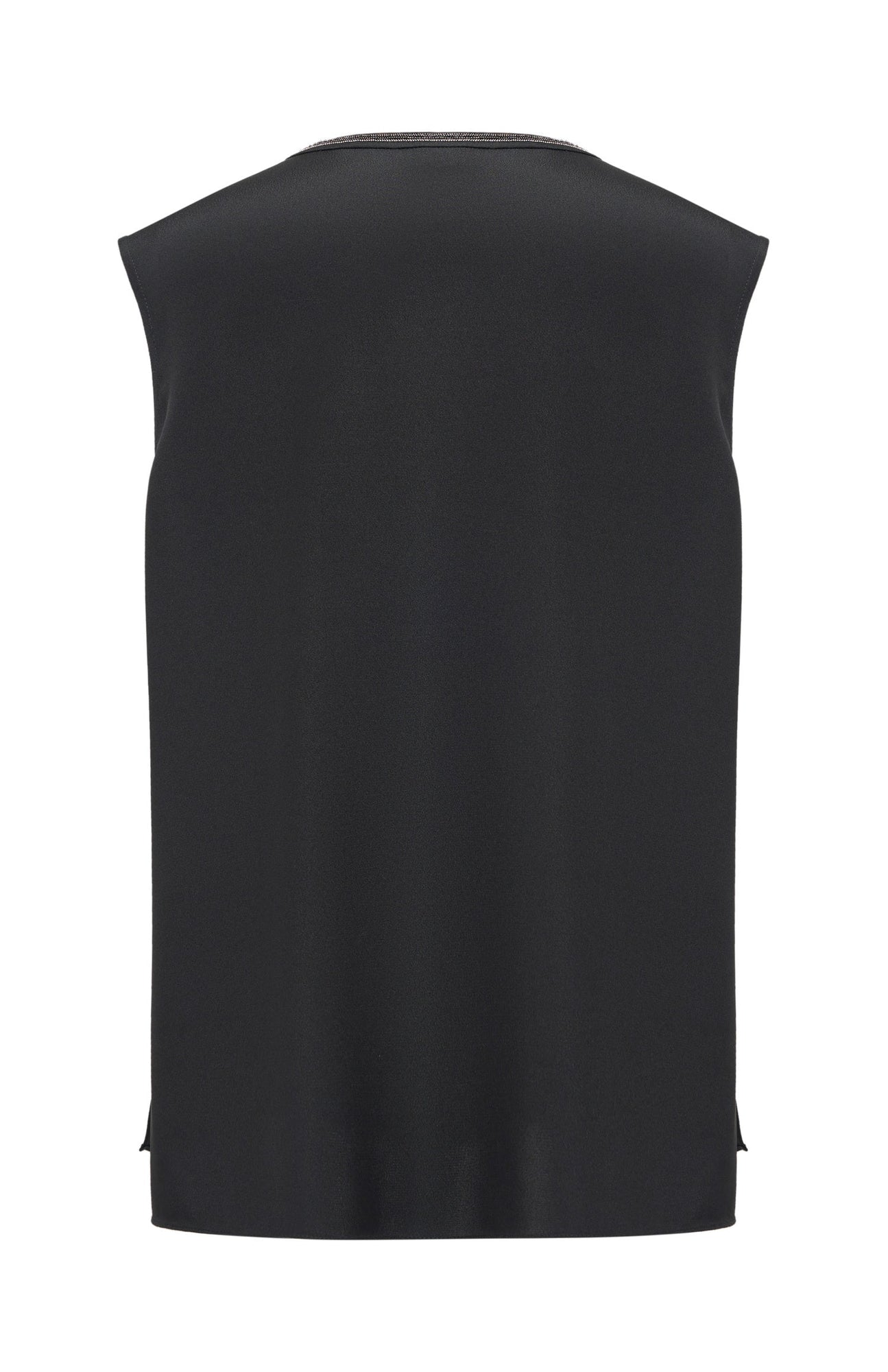 Silk Inner Sleeveless Top | Black