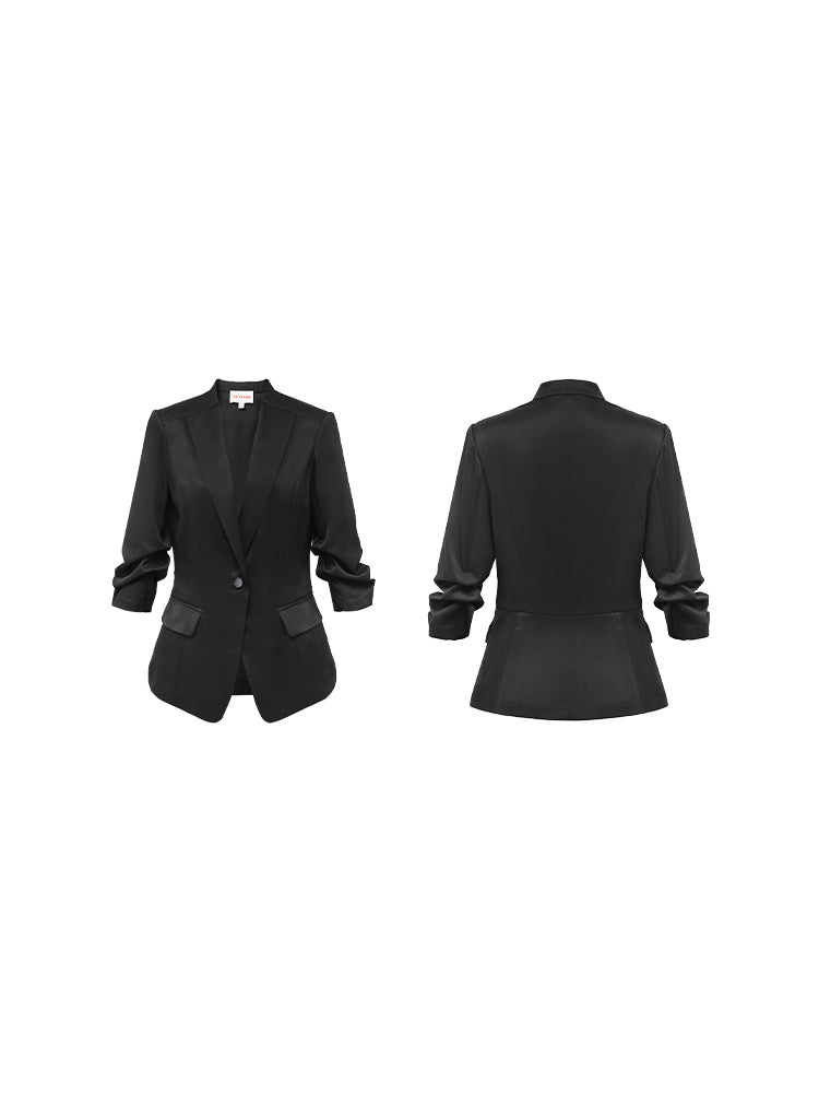 Mulberry Silk Blazer | Black