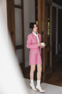 Tweed Parisian-Style Skirt | Pink