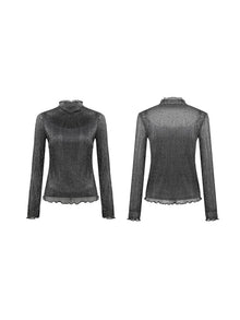 Knitted Bottoming Shirt | Silvery