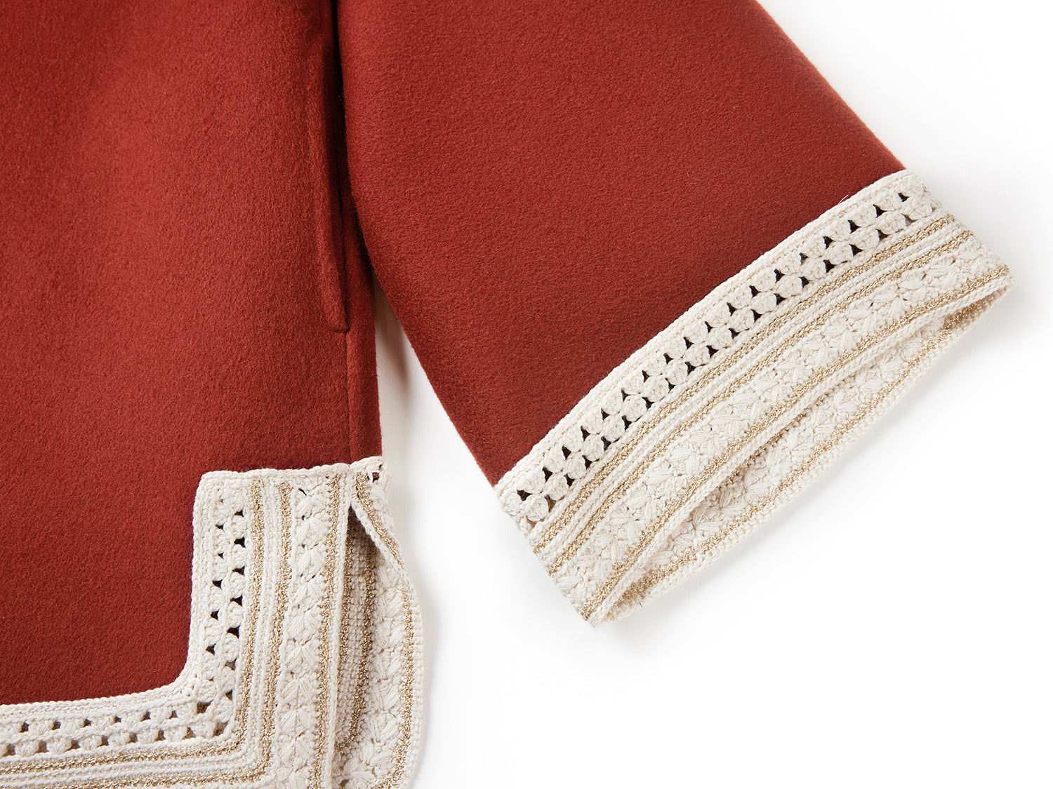 Chinese-style Wool Jacket | Claret