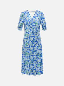 Silk Printed Dress | Blue