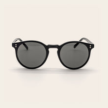 Unisex | Hancock Italian Round Acetate Sunglasses | Black
