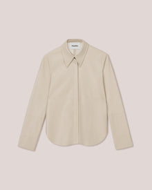 Womens | Naum Alt-Leather Shirt | Creme