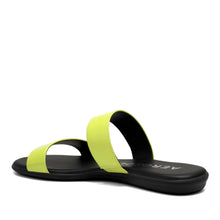 Concetta Sandal Flat | Kiwi Faux Crinkle Patent