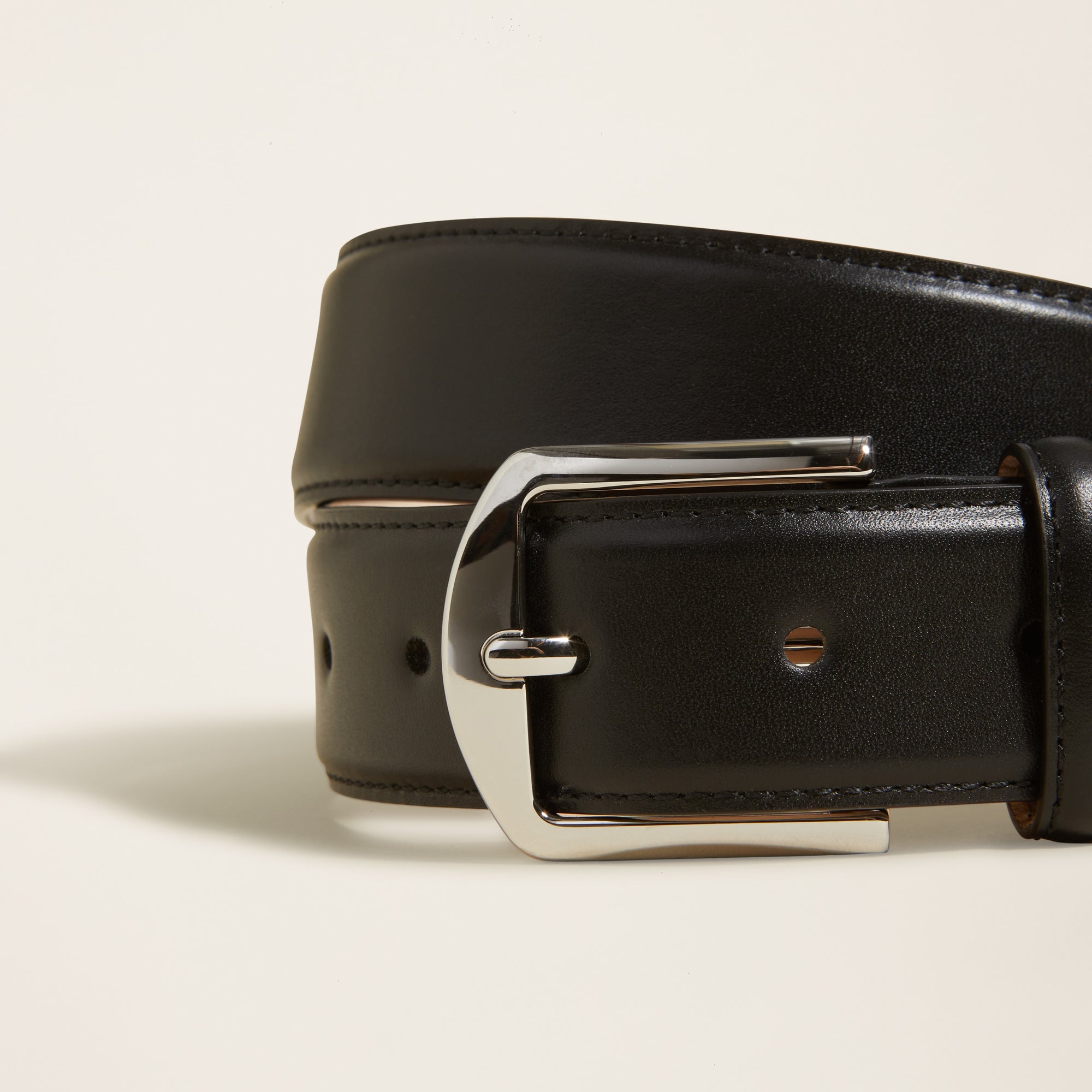 Mens | Sergio Italian Round Buckle Napa Leather Belt | Black