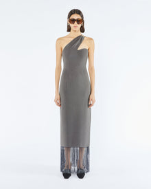 Womens | Jelena Fringed Midi Dress | Dark Grey