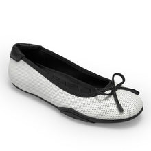 Onyx | White/Black Perforated Faux Leather
