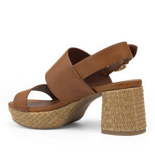 Daily Sandal Block Heel | Tan Faux Burnished Calf