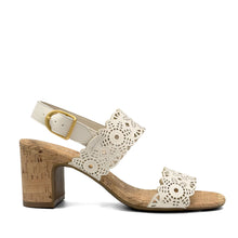 Glen Sandal Heel | Beige Bisque Perf Faux Nubuck