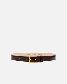 No. 5 Belt | Bordeaux-Croc-Gold