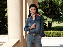 Stretch Waist Classic Denim Shirt | Blue