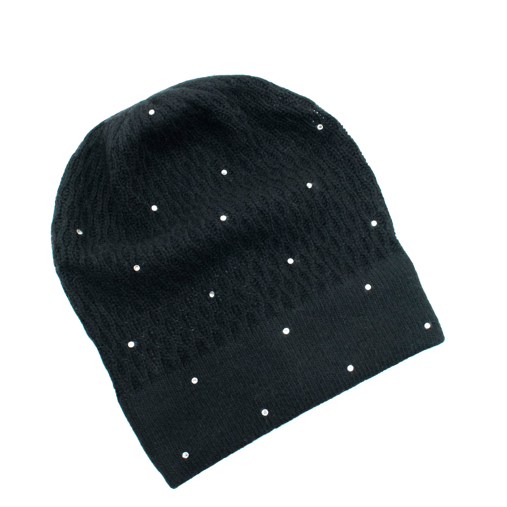 Womens | Slouchy Hat with Crystals | Black
