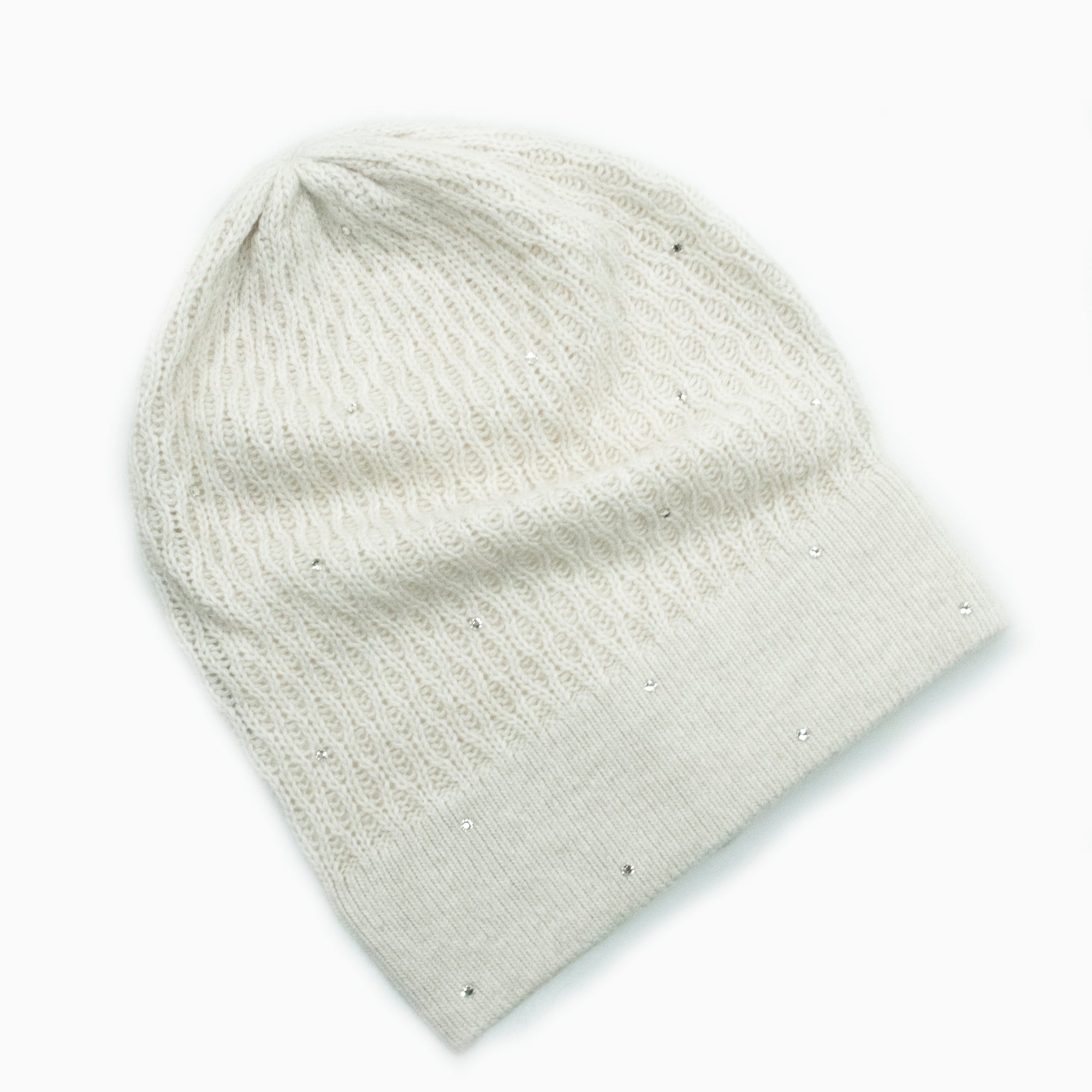 Womens | Slouchy Hat with Crystals | Oatmeal
