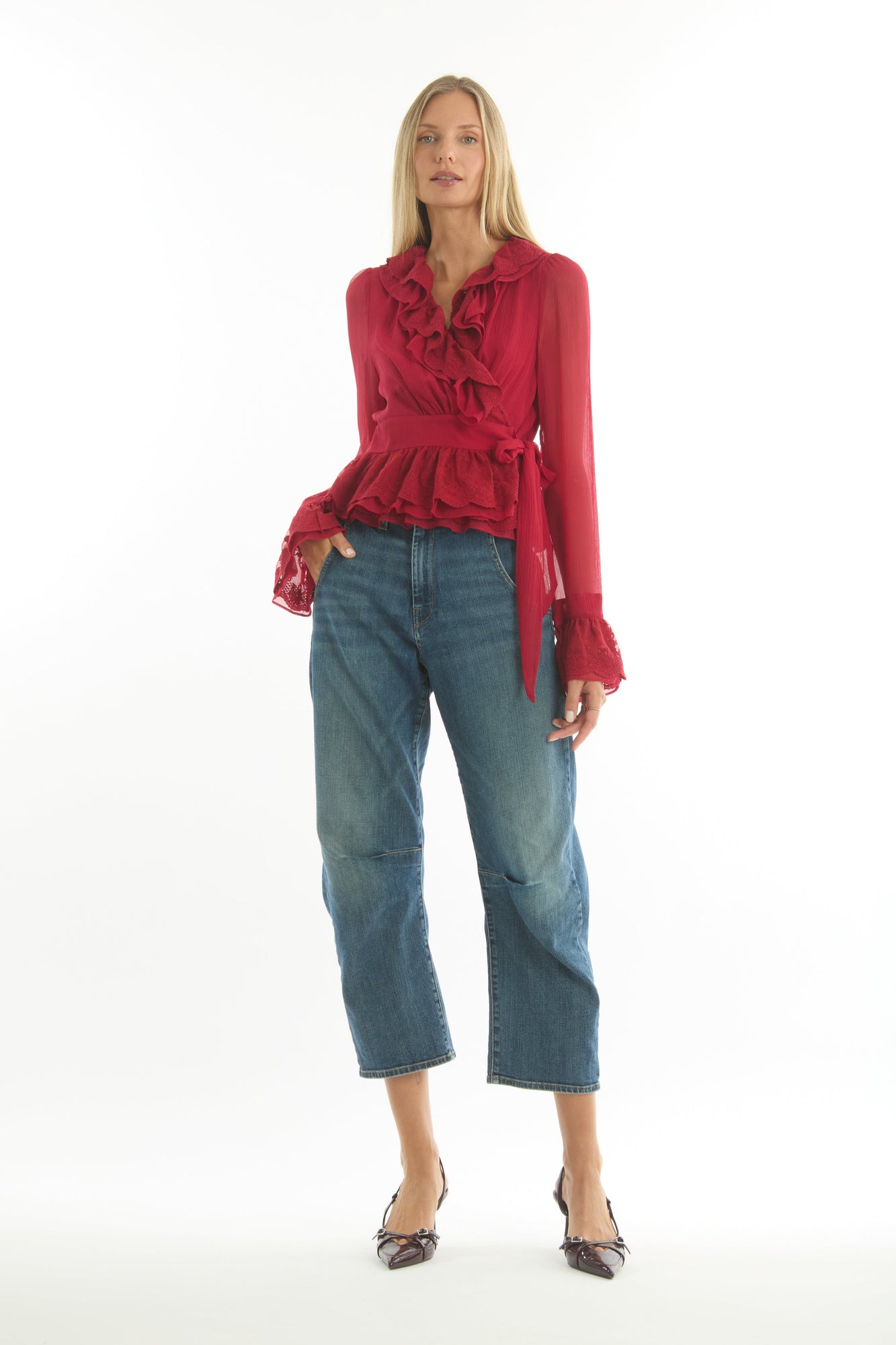 Poet Blouse | Lipstick Red
