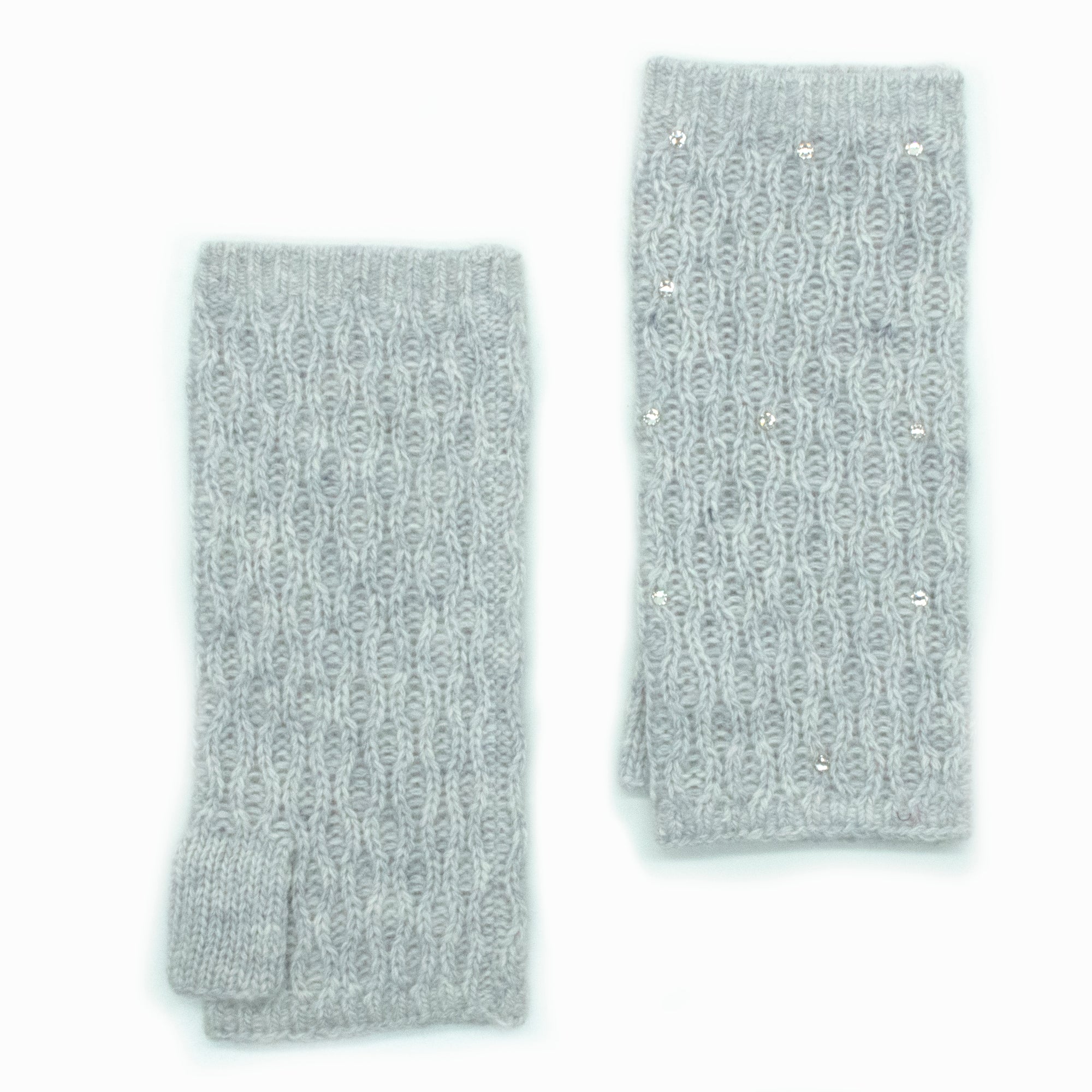 Womens | Arm Warmers with Crystals | Silver