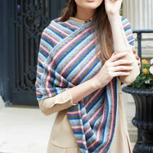 Womens | Cashmere Mini Striped Capelet Poncho | Multi