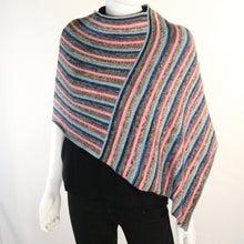 Womens | Cashmere Mini Striped Capelet Poncho | Multi