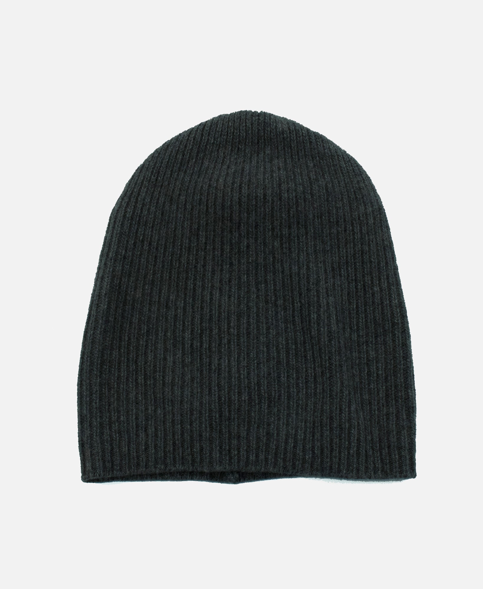 Unisex | Cashmere Slouchy Ribbed Beanie | Black