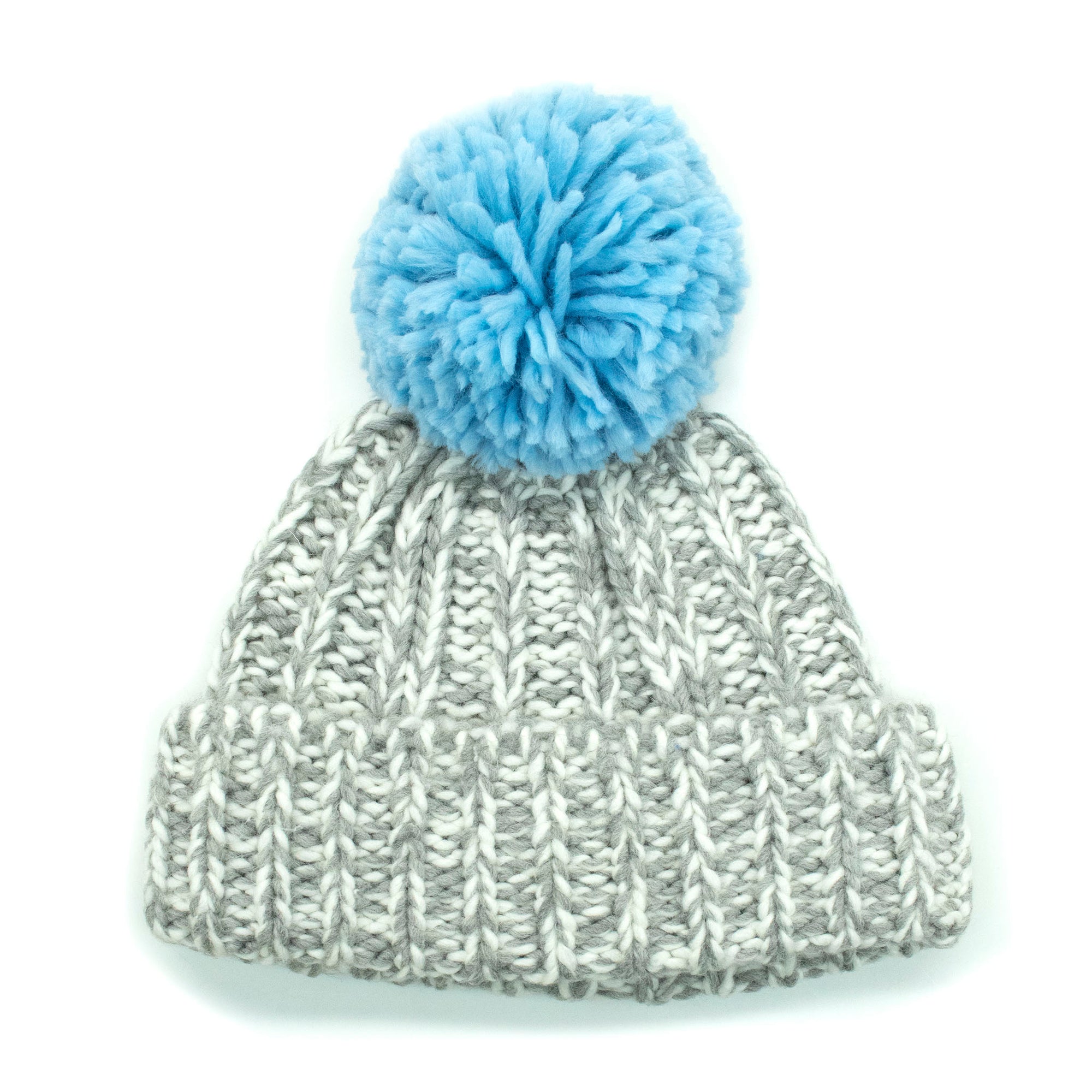 Womens | Chunky Beanie with Pom | Grigio Combo