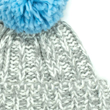 Womens | Chunky Beanie with Pom | Grigio Combo