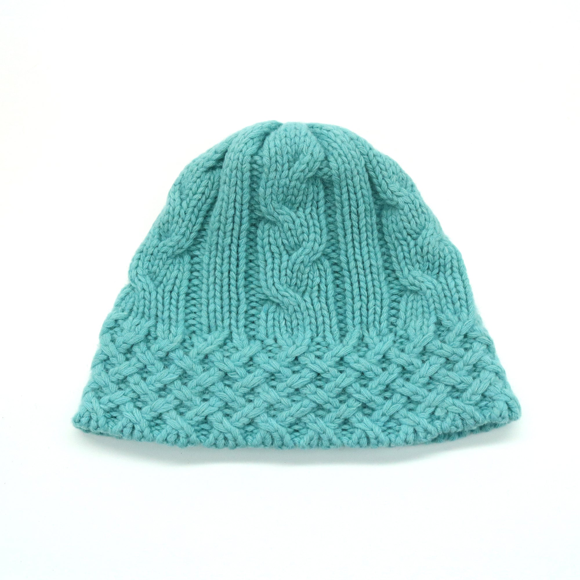 Womens | Chunky Beanie In Cables Design | Blue Atoll