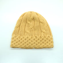 Womens | Chunky Beanie In Cables Design | Honey Mustard