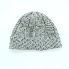 Womens | Chunky Beanie In Cables Design | Light Grey