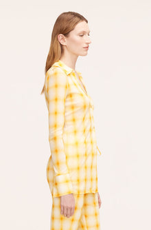 Ombre Plaid Mesh Button Down Shirt | Ombre Plaid Zinnia Combo