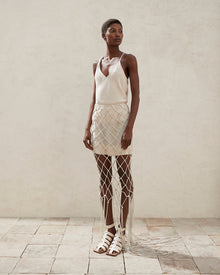 Womens | Boheme Macrame Skirt | Ecru