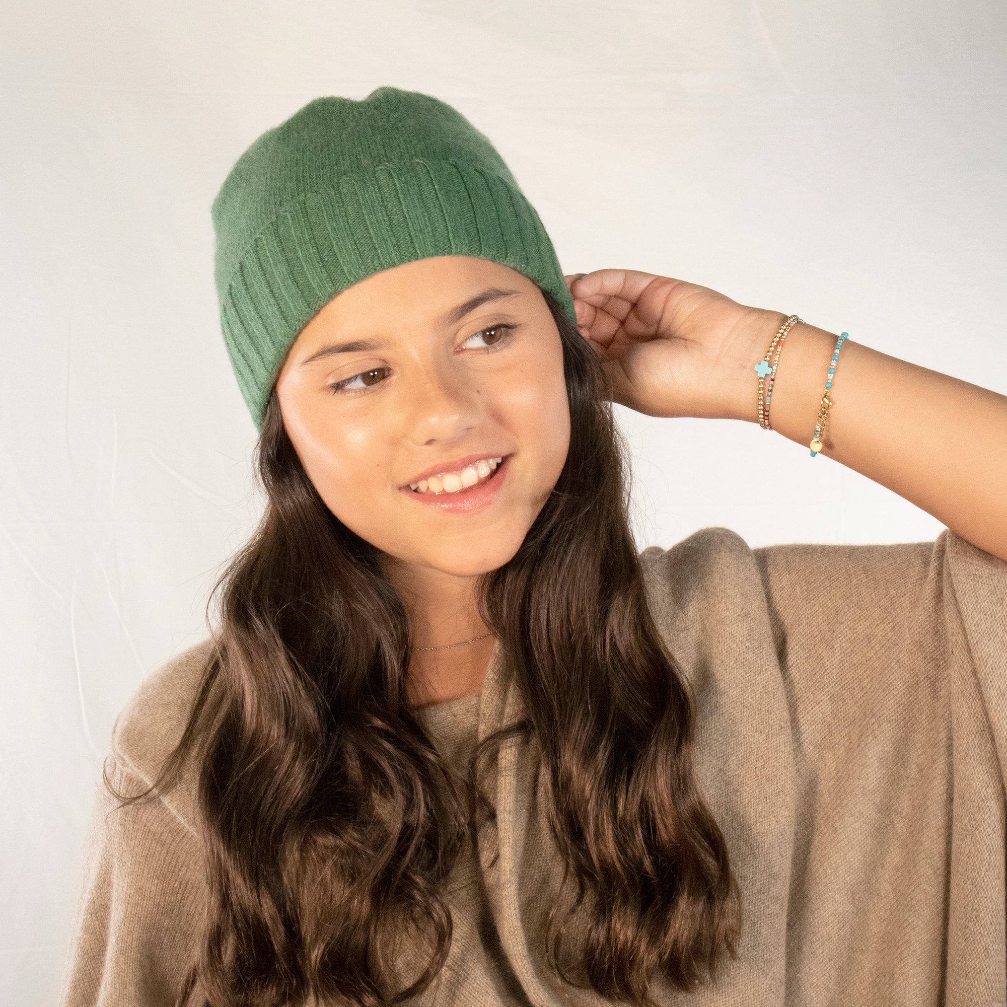 Kids | Cashmere Beanie Hat | Sage