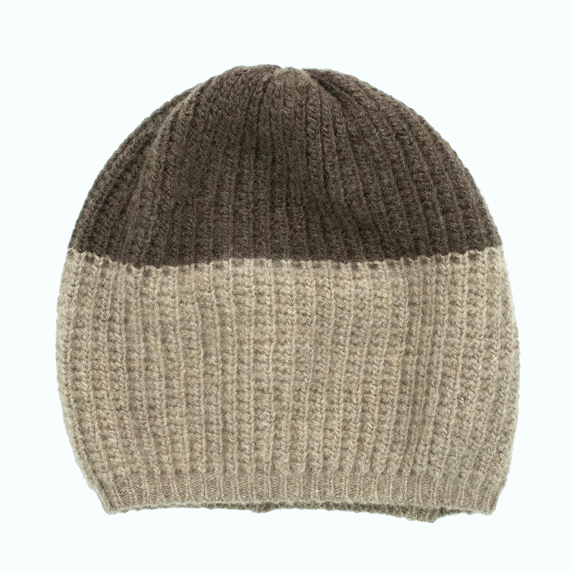 Kids | Cashmere Hat Colorblock | Light Brown/Brown