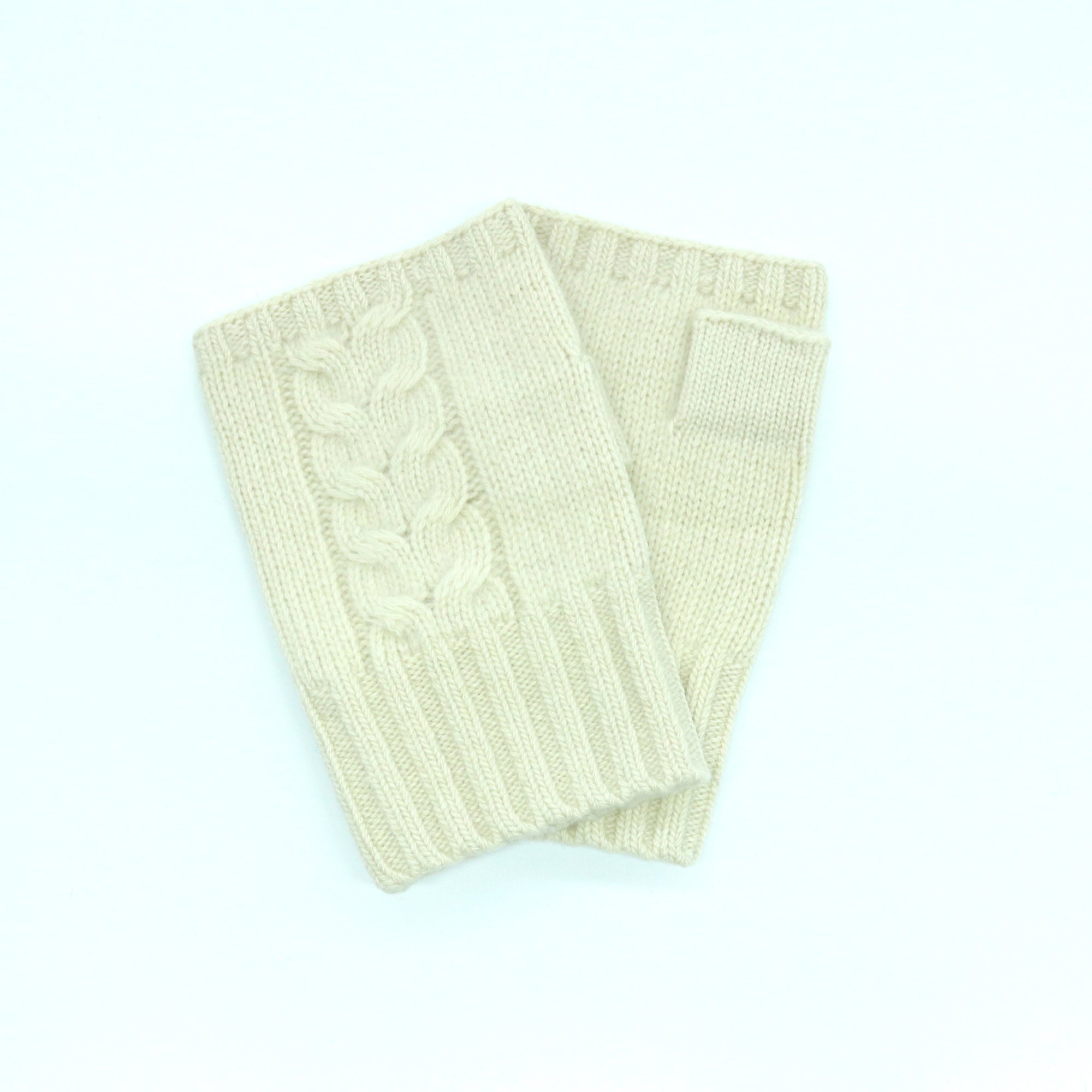 Mens | Fingerless Gloves with Cables | Grigio