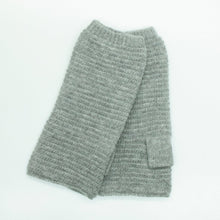 Cashmere Ribbed Fingerless Gloves | Light Grey