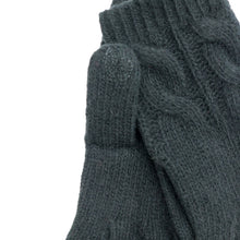 Womens | Cashmere Tech Gloves with Cables | Black