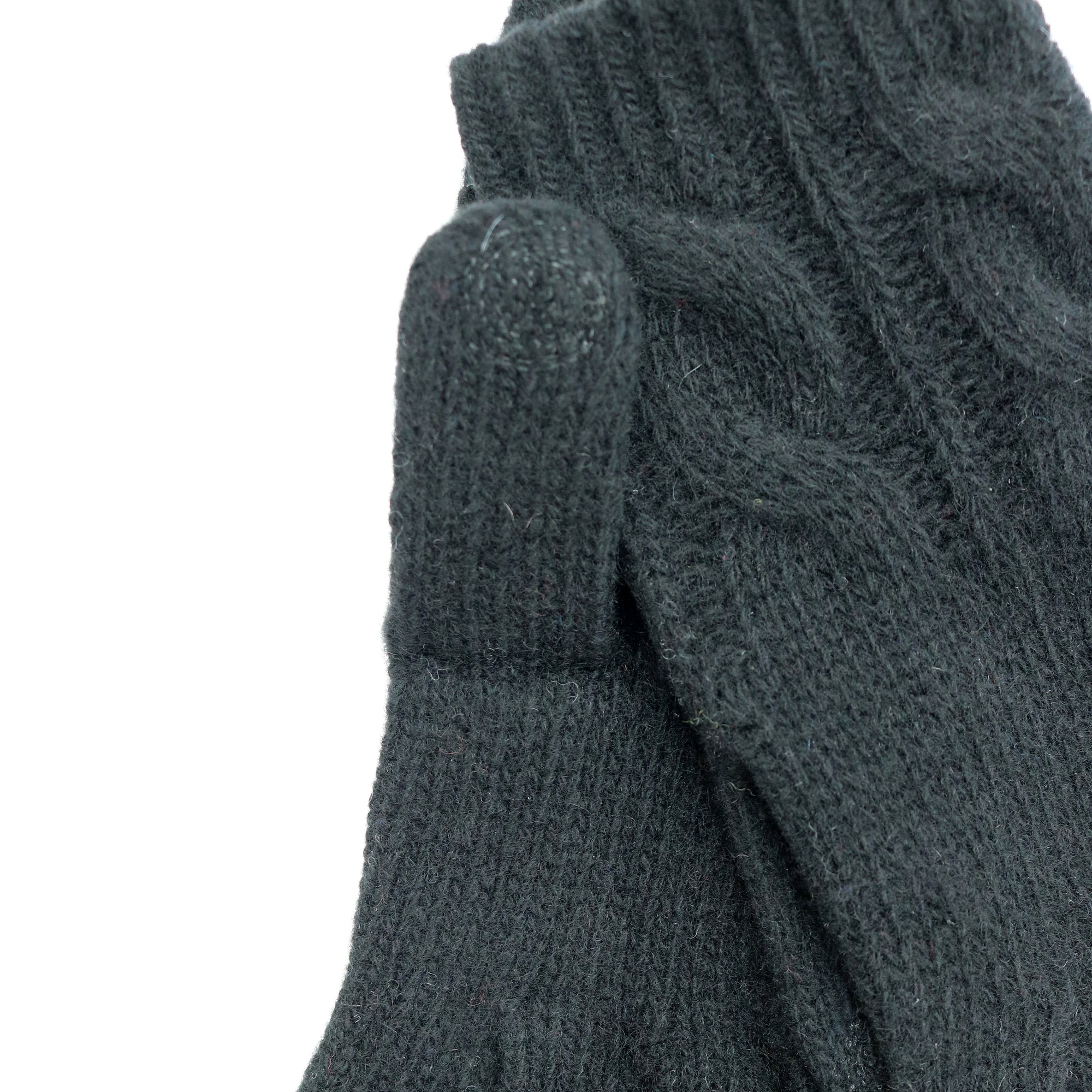 Womens | Cashmere Tech Gloves with Cables | Black