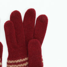 Womens | Cashmere Tech Striped Gloves | Rum/Copper