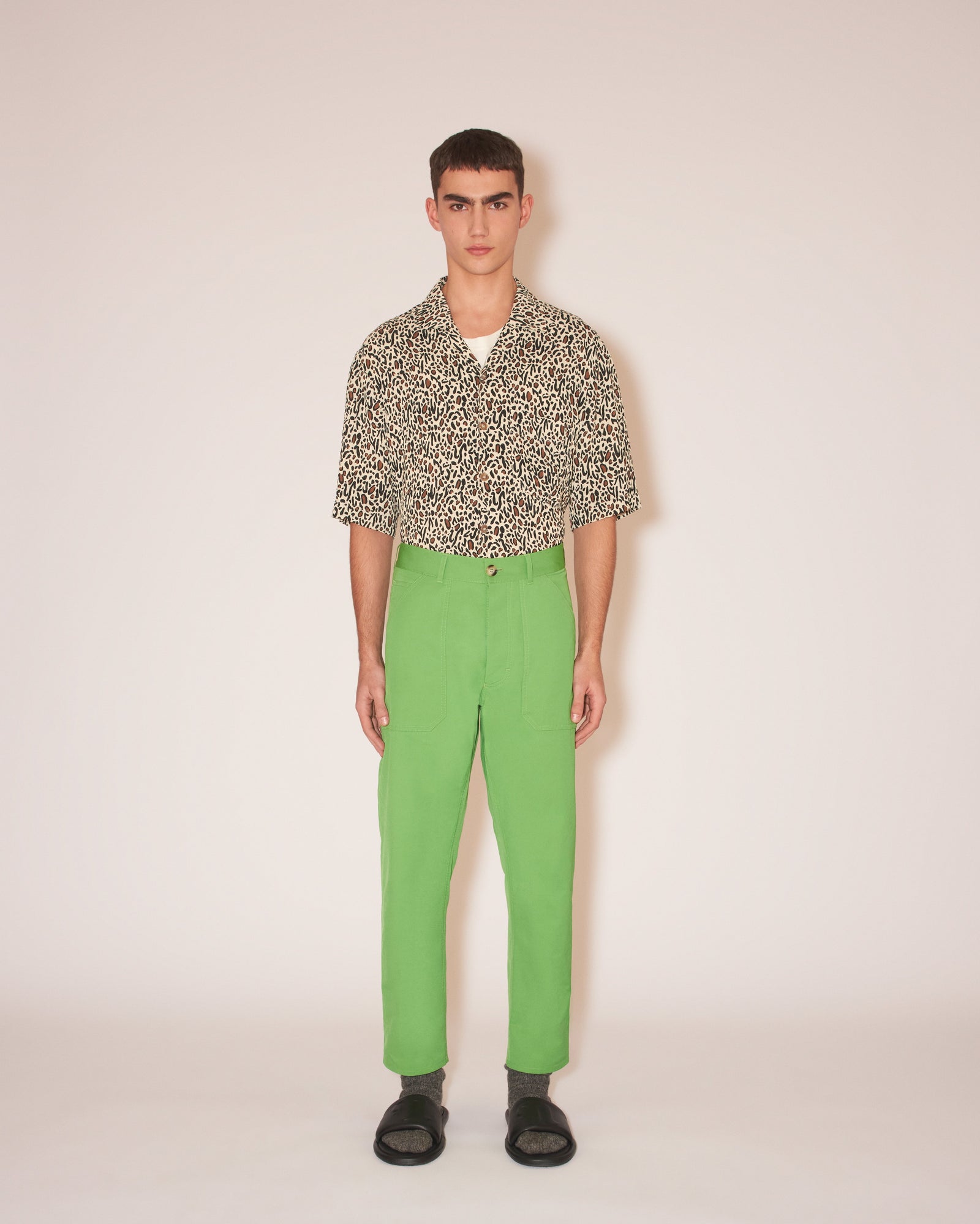 Mens | Jasper Cropped Straight-Leg Jeans | Green Ss22