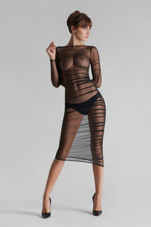 Long sleeves midi dress - Nuit Fauve | Tawny