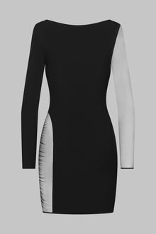Long sleeves asymetric dress - Nuit Fauve | Tawny