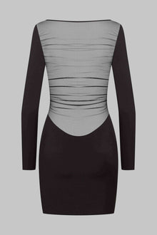 Long sleeves short dress - Nuit Fauve | Tawny