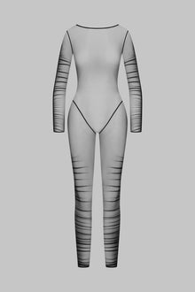 Naked back long sleeves Jumpsuit - Nuit Fauve | Tawny