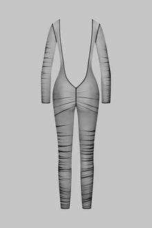 Naked back long sleeves Jumpsuit - Nuit Fauve | Tawny