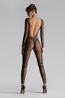 Naked back long sleeves Jumpsuit - Nuit Fauve | Tawny
