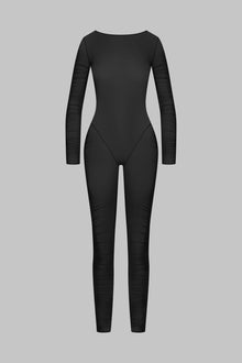 Naked back long sleeves Jumpsuit - Nuit Fauve | Tawny