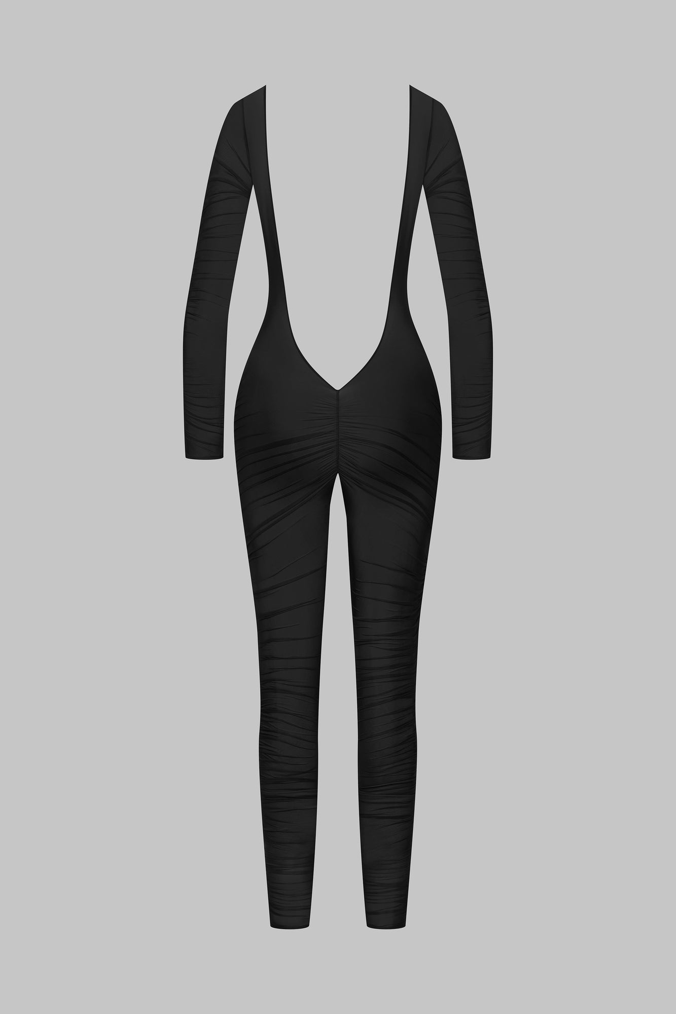 Naked back long sleeves Jumpsuit - Nuit Fauve | Tawny