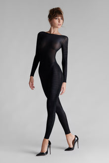 Naked back long sleeves Jumpsuit - Nuit Fauve | Tawny